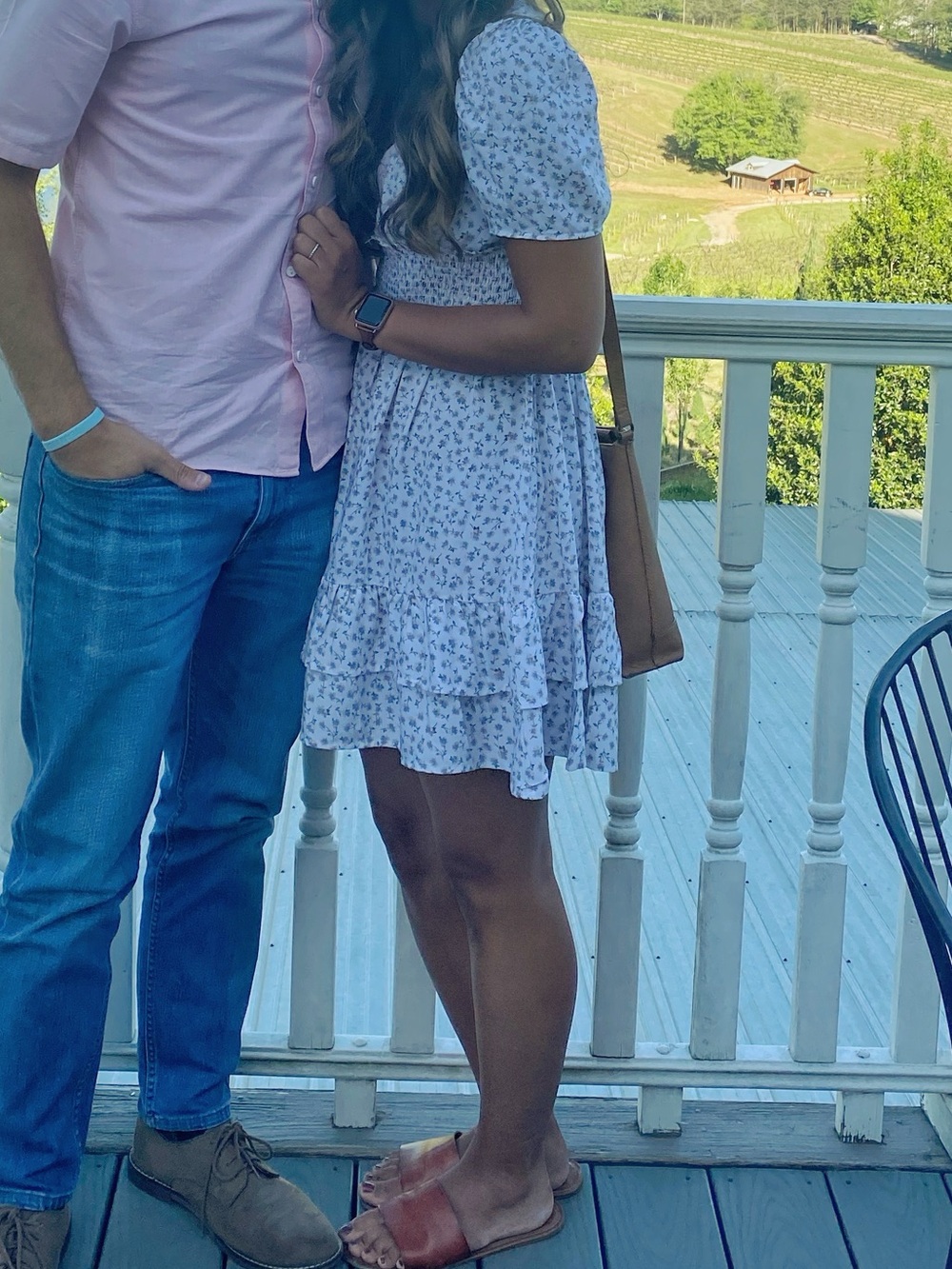 wild fable Cream Mini Dress with Blue Floral Print - Picture 3 of 3
